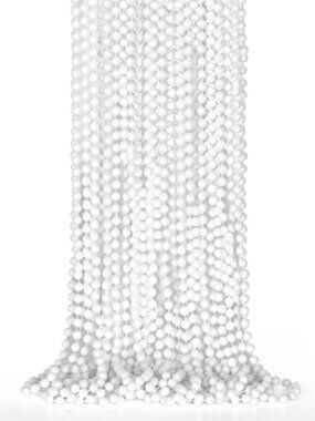 Mardi Gras Beads Bulk, 12PCS White Beaded Necklace Costumes Party Favors, 33"
